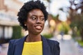 Young african american woman business executive smiling confident at park Royalty Free Stock Photo