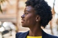 Young african american woman business executive smiling confident at street Royalty Free Stock Photo