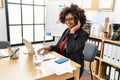 Young african american woman call center agent working at office Royalty Free Stock Photo