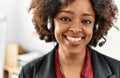 Young african american woman call center agent working at office Royalty Free Stock Photo