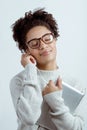 Young African American woman with glasses Royalty Free Stock Photo