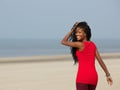 Young african american woman smiling Royalty Free Stock Photo