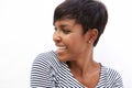 Young african american woman smiling and looking away Royalty Free Stock Photo