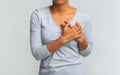 Young african american woman suffering from heartburn Royalty Free Stock Photo