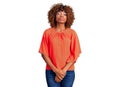Young african american woman wearing casual clothes relaxed with serious expression on face Royalty Free Stock Photo