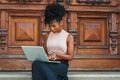 Young African American Woman working in New York Royalty Free Stock Photo