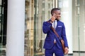 Young african businessman talking on mobile phone Royalty Free Stock Photo