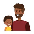 young african father with son characters