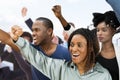 Young African Group Of People At Political Protest