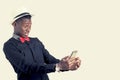 Young african guy looking at cell phone Royalty Free Stock Photo