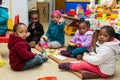 Young African kids at Small Creche Daycare Preschool Royalty Free Stock Photo