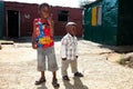 Young African kids at Small Creche Daycare Preschool in suburban Soweto neighborhood