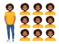 Young african man expression set