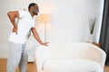 Young African Man Having Back Pain Royalty Free Stock Photo
