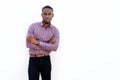 Young african man standing with his arms crossed Royalty Free Stock Photo