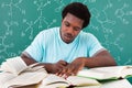 Young african man studying in university Royalty Free Stock Photo