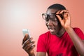 Young african man using smartphone Royalty Free Stock Photo