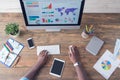 Young african man working in the office business Royalty Free Stock Photo