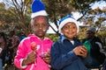 Young African Preschool kids with face paint on the playground Royalty Free Stock Photo