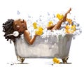 Young african woman in bath Royalty Free Stock Photo