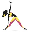 Young African woman with lithe figure doing sport or yoga exercises Royalty Free Stock Photo