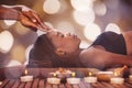 Woman Receiving Forehead Massage