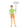 Young age discrimination icon cartoon vector. Ageism equality