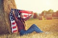 An american girl enjoying country life.