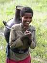Young Amhara woman carrying water, Ethiopia