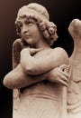 Young angel statue in sepia tones Royalty Free Stock Photo