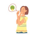 Young Angry Woman Character Expressing Discontent and Disgust in Social Media Vector Illustration