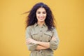 Young Arab Woman with curly hair outdoors Royalty Free Stock Photo