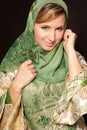 Young arab woman with veil close-up portrait Royalty Free Stock Photo