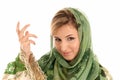 Young arab woman with veil closeup portrait Royalty Free Stock Photo