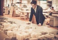 Young architect working in architect studio. Royalty Free Stock Photo