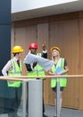 Young architects studying a building Royalty Free Stock Photo