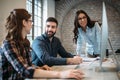 Young architects working on project in office Royalty Free Stock Photo