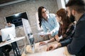 Young architects working on project in office Royalty Free Stock Photo