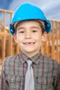 Young arhitect with helmet.smiling Royalty Free Stock Photo