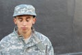 Young army soldier crying close up Royalty Free Stock Photo