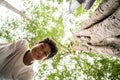 young asia boy alone in the house Royalty Free Stock Photo