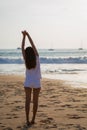 Young asia woman on beach Royalty Free Stock Photo