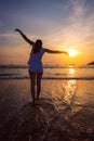 Young asia woman on beach Royalty Free Stock Photo