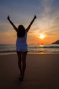 Young asia woman on beach Royalty Free Stock Photo