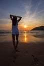 Young asia woman on beach Royalty Free Stock Photo