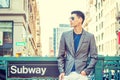 Young Asian American Man traveling in New York Royalty Free Stock Photo