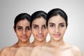 Young Asian attractive woman with skin brightening or facial rejuvenation concept.