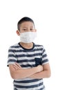 Young Asian boy wearing mask Royalty Free Stock Photo