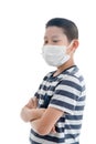 Young Asian boy wearing mask Royalty Free Stock Photo