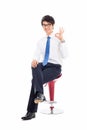 Young Asian business man showing okay sign. Royalty Free Stock Photo